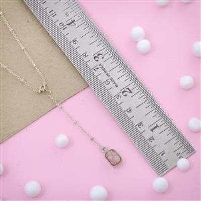 Rhodochrosite Sterling Silver Rough Gemstone Dainty Necklace | Akrati Jewels Inc