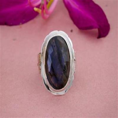 Handcrafted Sterling Silver Labradorite Ring | Akrati Jewels Inc