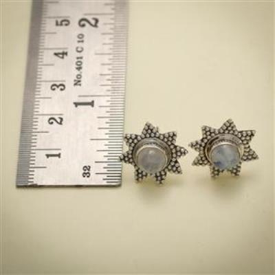Floral Look Moonstone Silver Stud Earring Jewelery | Akrati Jewels Inc