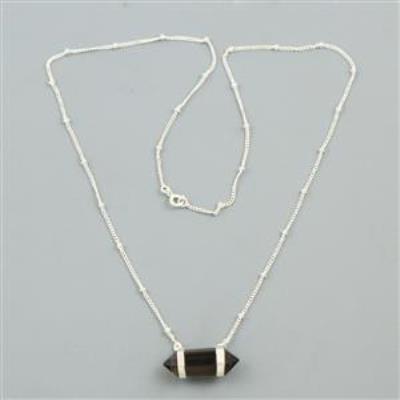 Pencil Quartz Smoky Gemstone Sterling Silver Necklace | Akrati Jewels Inc