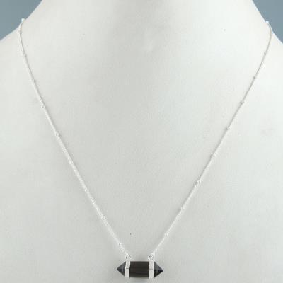 Pencil Quartz Smoky Gemstone Sterling Silver Necklace | Akrati Jewels Inc