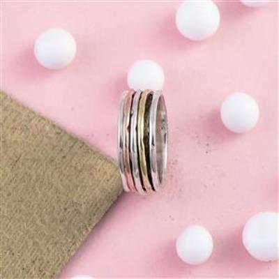 3 Tone 925 Sterling Silver Handmade Wholesale Spinner | Akrati Jewels Inc