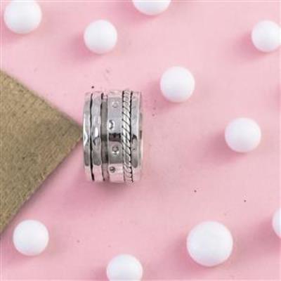 Charming Sterling Silver Spinner Meditation Ring Jewelery | Akrati Jewels Inc