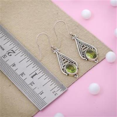 Sterling Silver Peridot Earring Jewelry From India Supplier | Akrati Jewels Inc