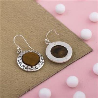 Tiger's Eye Sterling Silver Earring Fine Jewelry | Akrati Jewels Inc