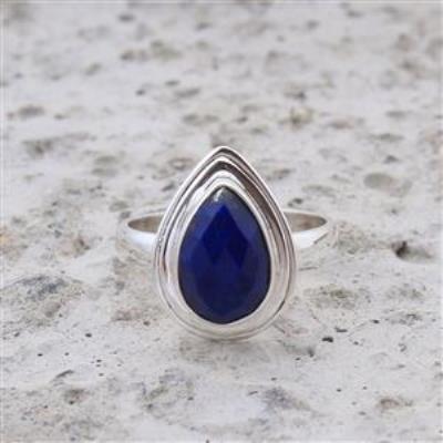 Sterling Silver Lapis Lazuli Gemstone Ring | Akrati Jewels Inc