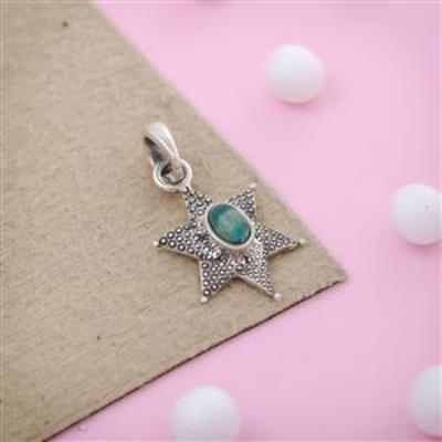 Star Design Amazonite Silver Pendant Handmade Jewelery Manufacturer | Akrati Jewels Inc