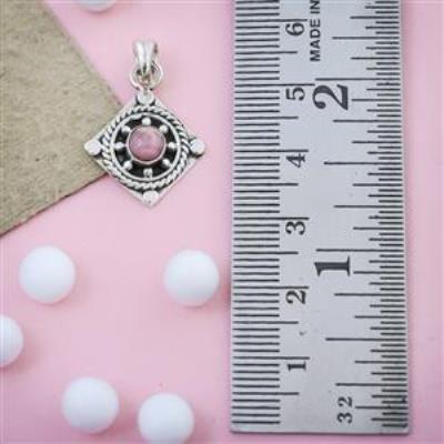 Vintage Sterling Silver Rhodochrosite Pendant | Akrati Jewels Inc