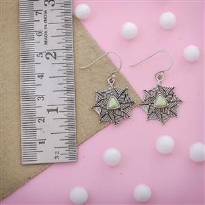 Chrysoprase Gemstone Sterling Silver Earring Fashion Silver Jewelery | Akrati Jewels Inc