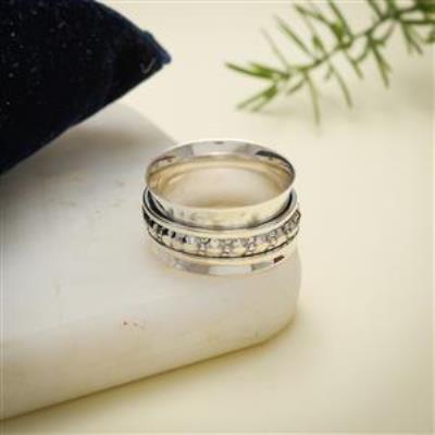 925 Sterling Silver Meditation Spinner Band Ring | Akrati Jewels Inc