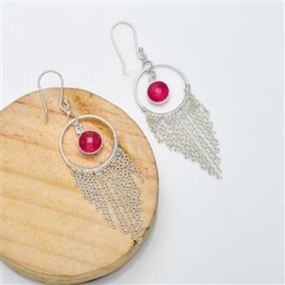 Sterling Silver Ruby Gemstone Dangle Earring | Akrati Jewels Inc