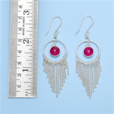 Sterling Silver Ruby Gemstone Dangle Earring | Akrati Jewels Inc