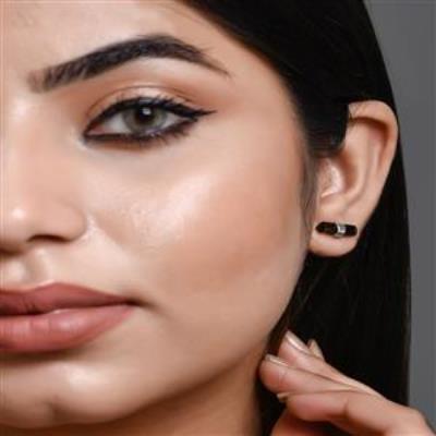 Natural Raw Pencil Tourmaline Sterling Silver Dainty Stud Earrings | Akrati Jewels Inc