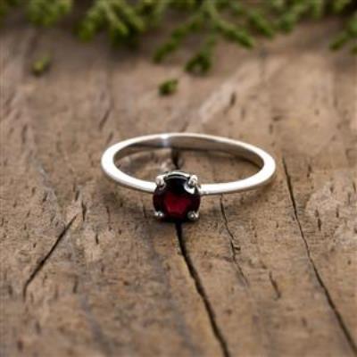 Exclusive Garnet Gemstone Silver Ring Jewelry | Akrati Jewels Inc