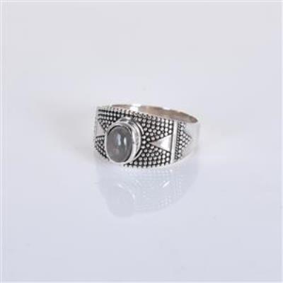 Antique Look Sterling Silver Labradorite Ring | Akrati Jewels Inc