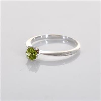 Minimalist Precious Peridot Silver Fine Ring | Akrati Jewels Inc