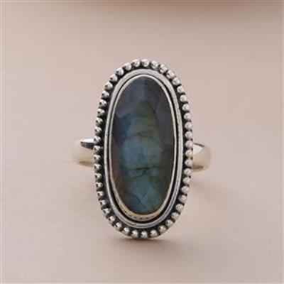Handmade 925 Sterling Silver Labradorite Ring | Akrati Jewels Inc