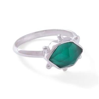 Green Onyx Gemstone Ring Handmade 925 Sterling Silver | Akrati Jewels Inc