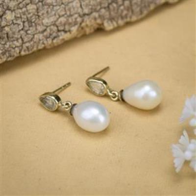 Pearl Drop & Crystal Earrings Wholesale Jewelry | Akrati Jewels Inc