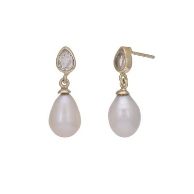 Pearl Drop & Crystal Earrings Wholesale Jewelry | Akrati Jewels Inc