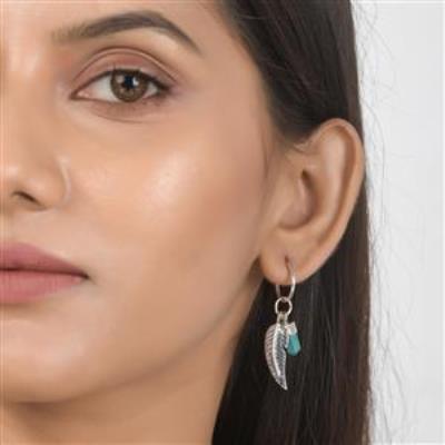 Turquoise Pencil Earring Sterling Silver Jewelry | Akrati Jewels Inc