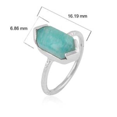 925 Sterling silver Amazonite Handmade ring | Akrati Jewels Inc