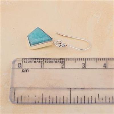 Amazonite gemstone earring in sterling silver wholesale jewelry | Akrati Jewels Inc