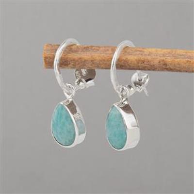 Amazonite gemstone earring in 925 Silver Wholesale jewelry vendors | Akrati Jewels Inc