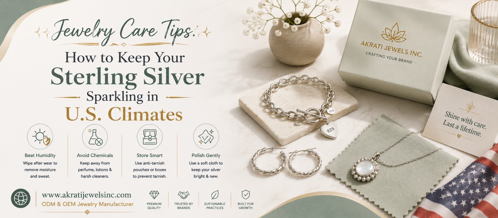 Sterling Silver Sparkling in U.S. Climates