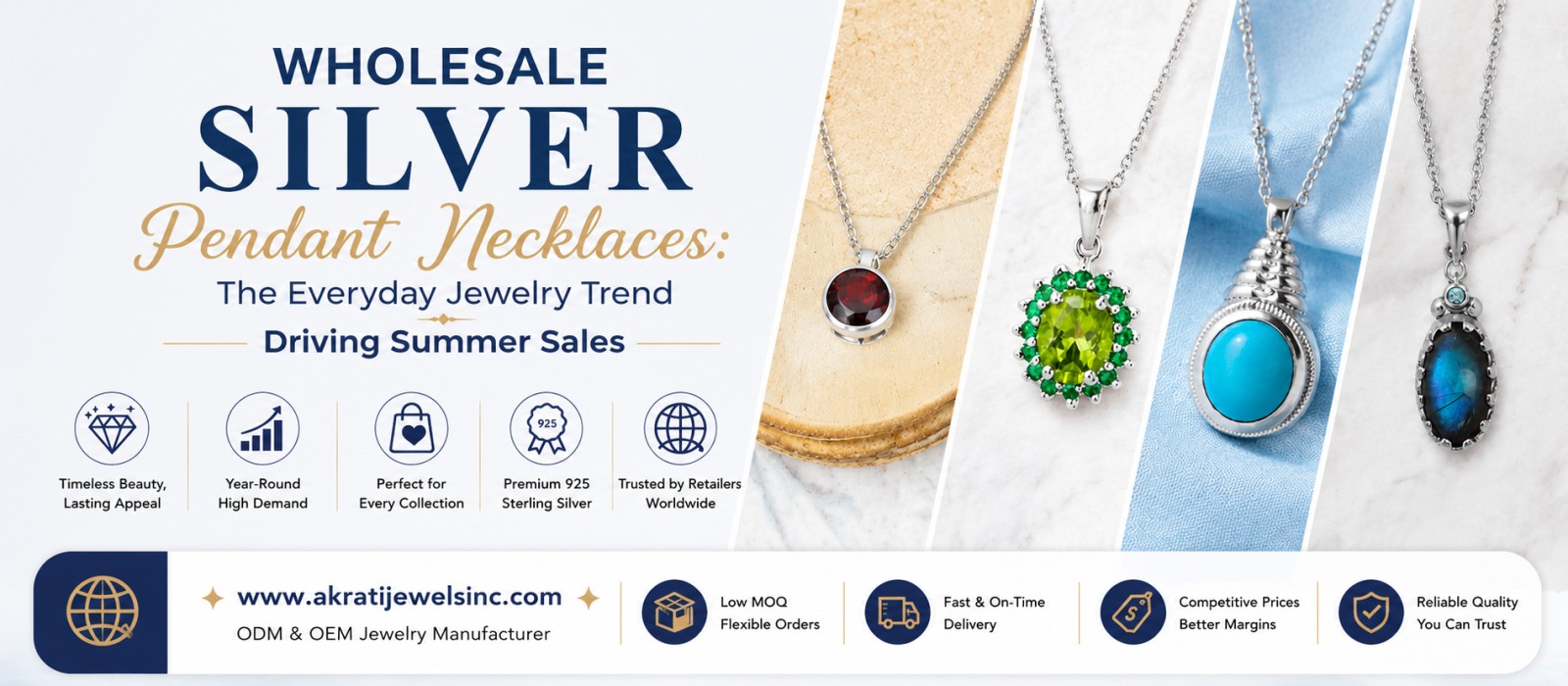 Wholesale Silver Pendant Necklaces
