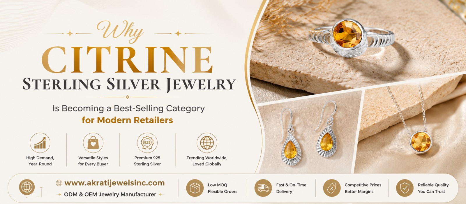 Citrine Sterling Silver Jewelry