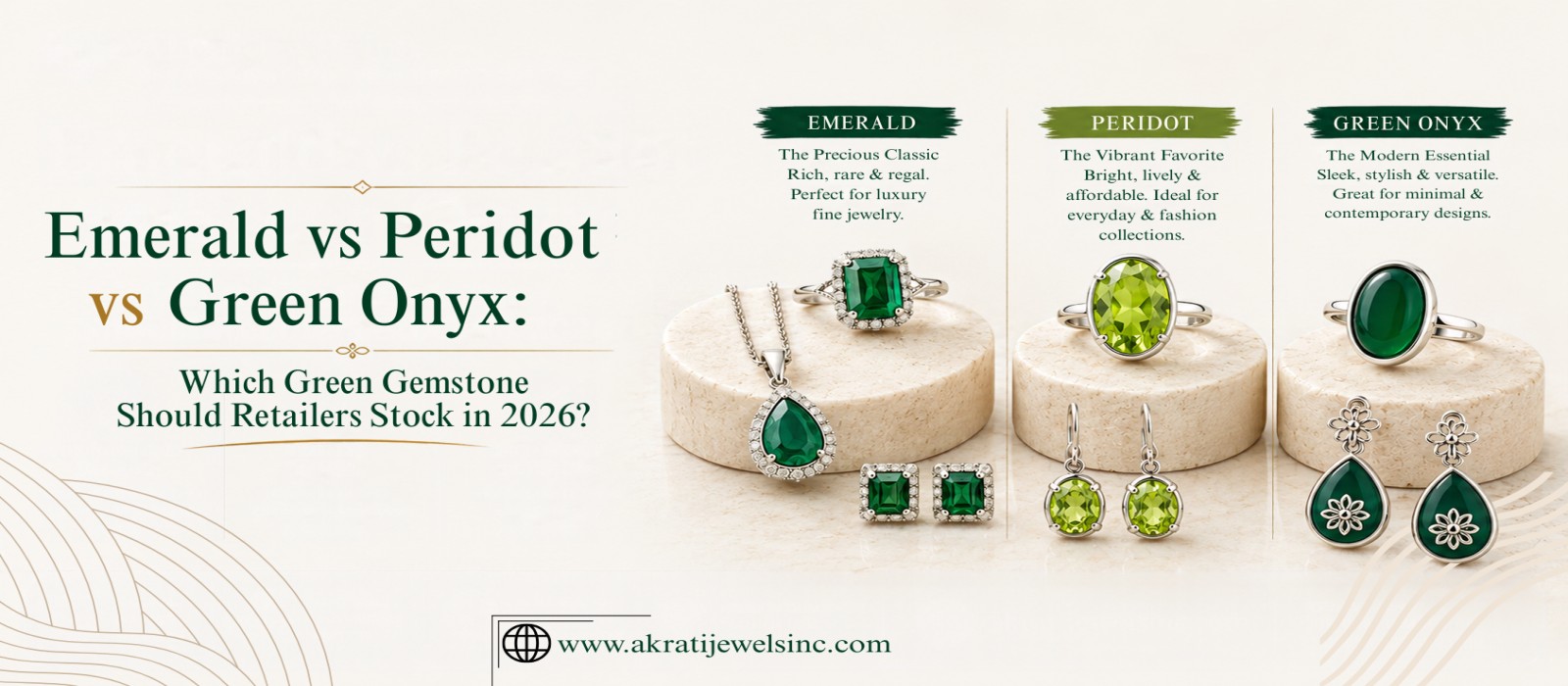 Emerald vs Peridot vs Green Onyx