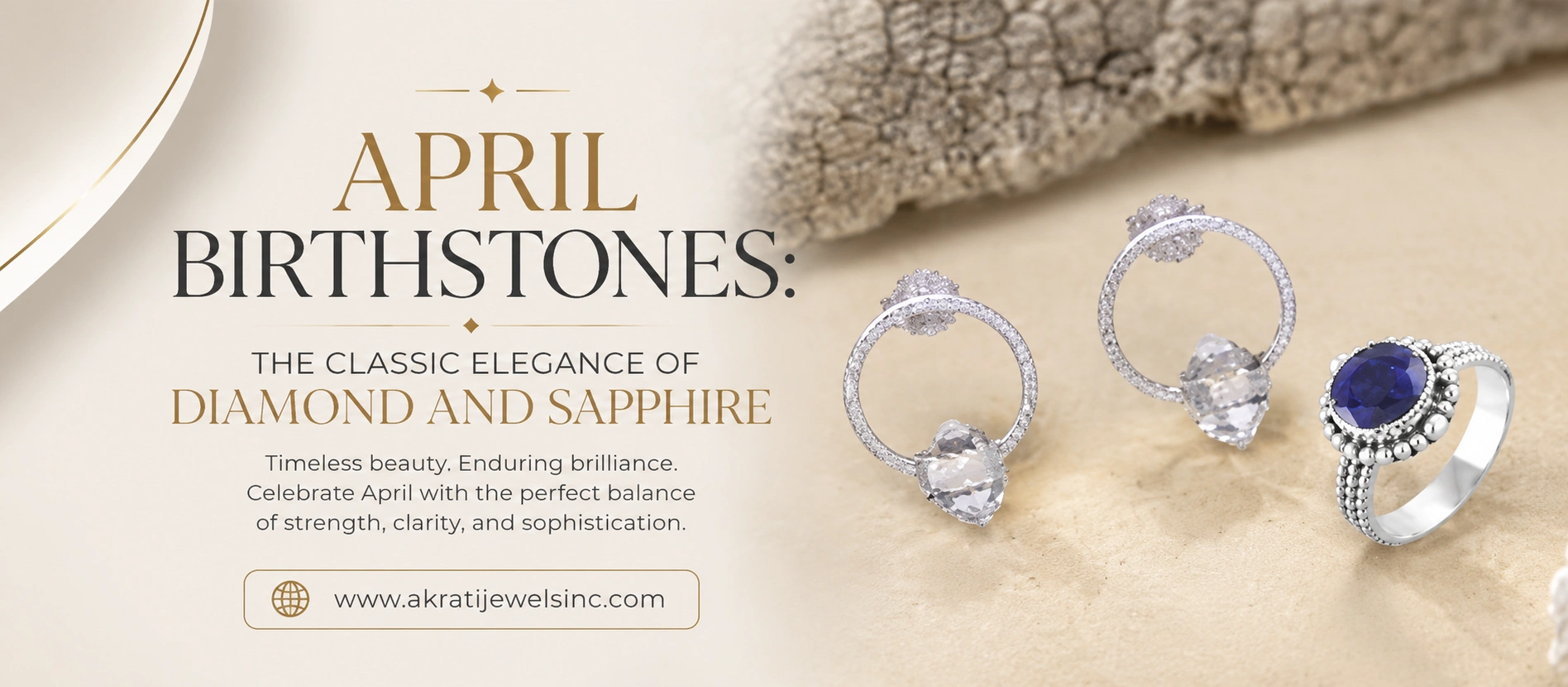 April Birthstones The Classic Elegance of Diamond and Sapphire - Akrati jewels Inc