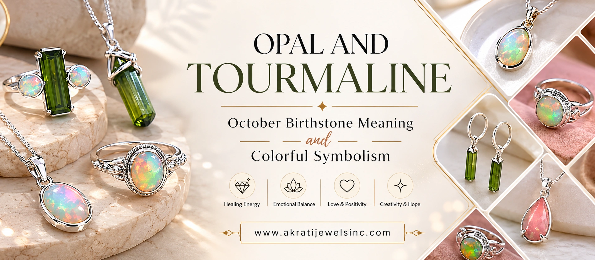Opal and Tourmaline: October Birthstone Meaning and Colorful Symbolism  - Akrati Jewels Inc