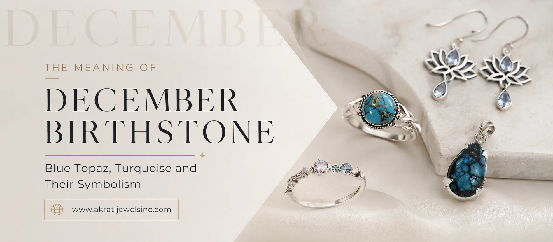 Meaning of December Birthstone: Blue Topaz, Turquoise and Their Symbolism  - Akrati Jewels Inc 