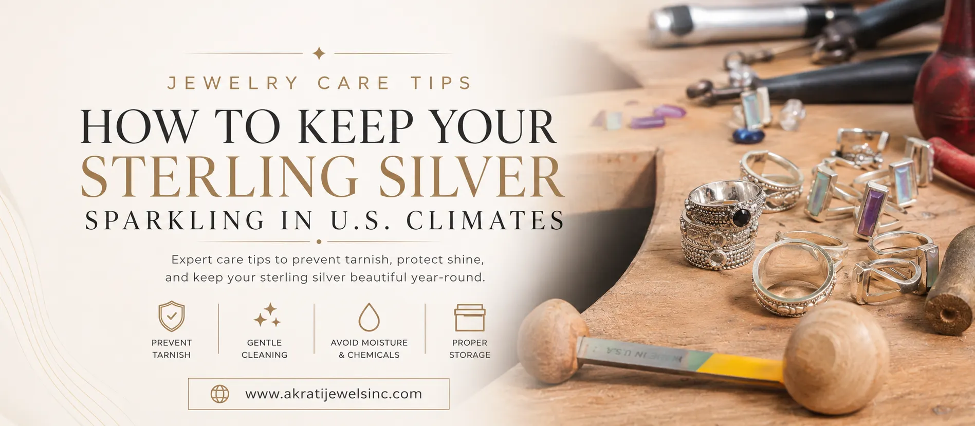 Jewelry Care Tips: How to Keep Your Sterling Silver Sparkling in U.S. Climates - Akrati Jewels Inc