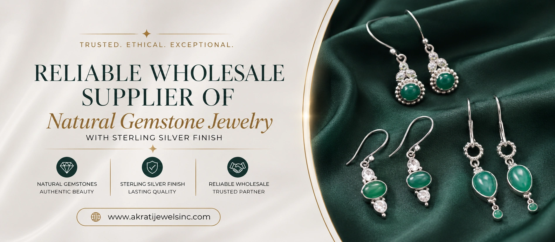 Reliable Wholesale Supplier of Natural Gemstone Jewelry with Sterling Silver Finish  -   Akrati Jewels Inc