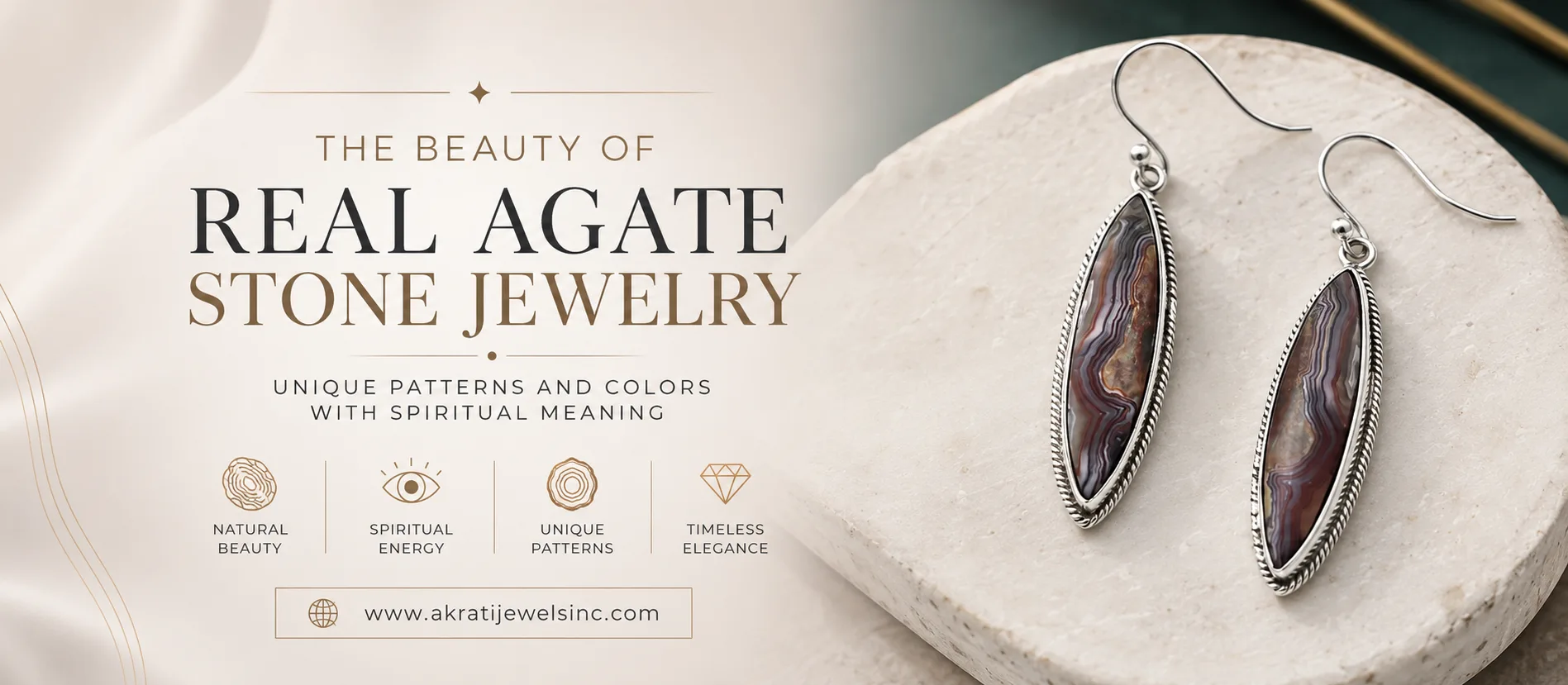 The Beauty of Real Agate Stone Jewelry Unique Patterns and Colors with Spiritual Meaning  | Akrati Jewels Inc