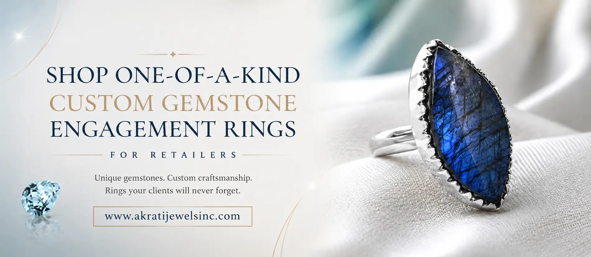 Shop One-of-a-Kind Custom Gemstone Engagement Rings for Retailers Akrati Jewels Inc