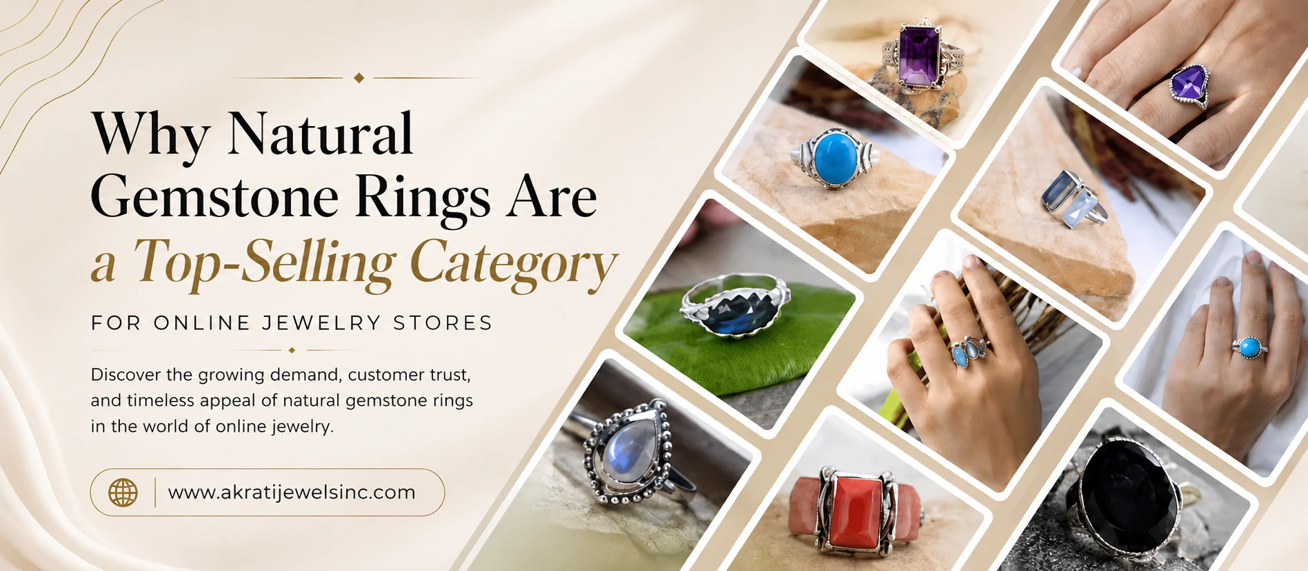 Why Natural Gemstone Rings Are a Top-Selling Category for Online Jewelry Stores Akrati Jewels Inc