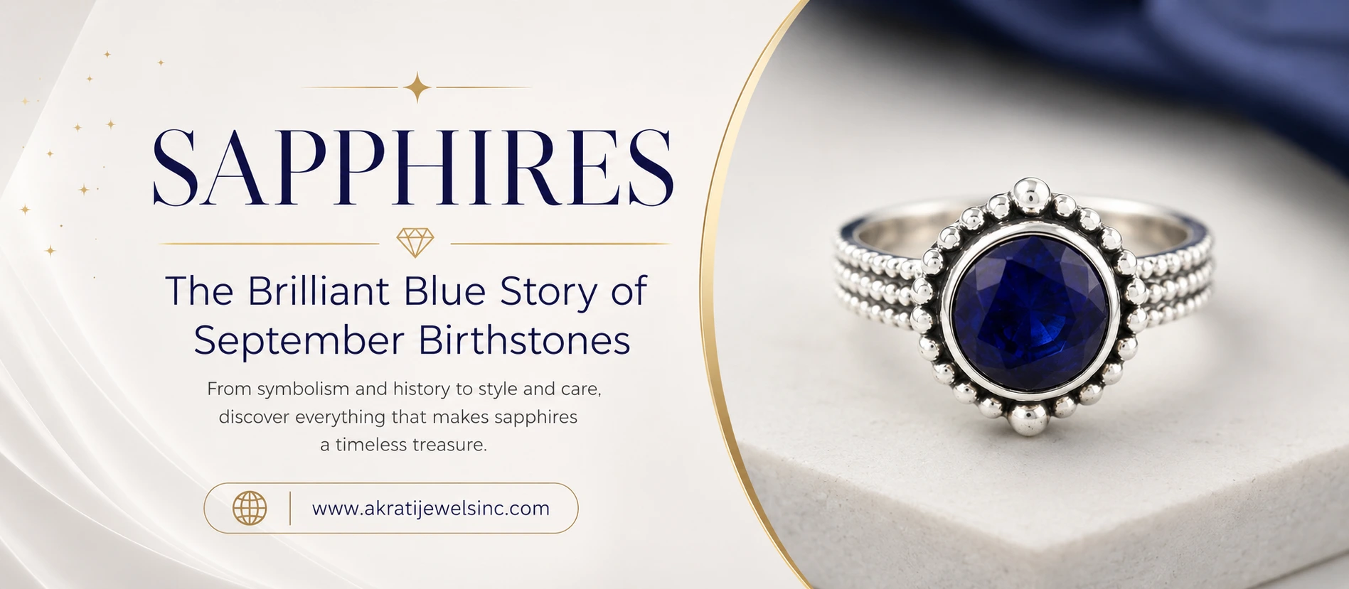 Sapphires September birthstone | Akrati Jewels Inc