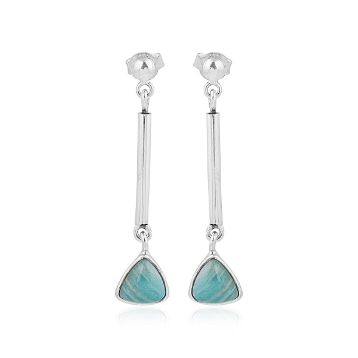 TJC Orecchini Pendenti In Argento 925 Con Pietre Birthstone | Placcati Platino | Ipoallergenici